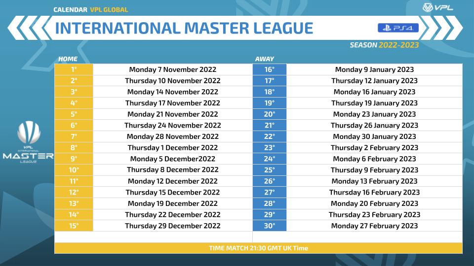 VPL INTERNATIONAL MASTER LEAGUE PS4